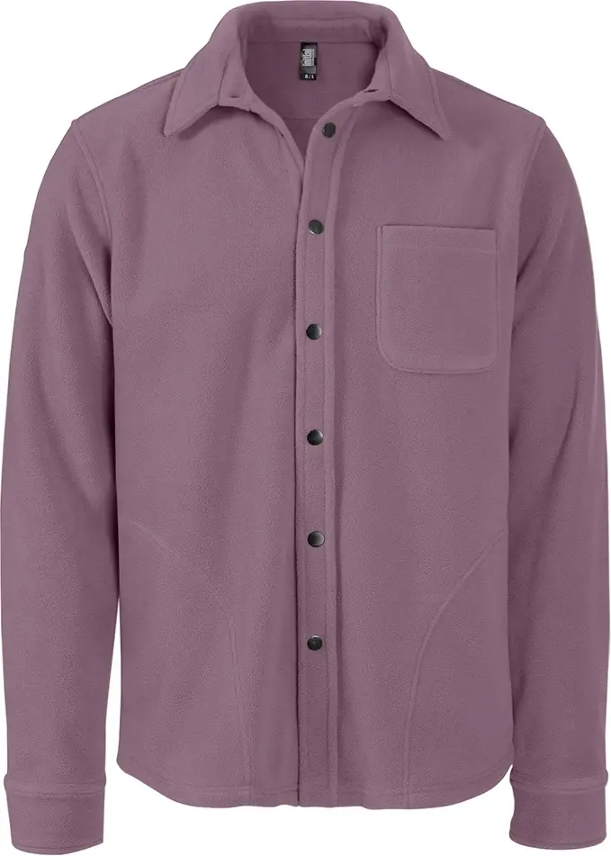 Initial Button-down overshirt in Eggplant