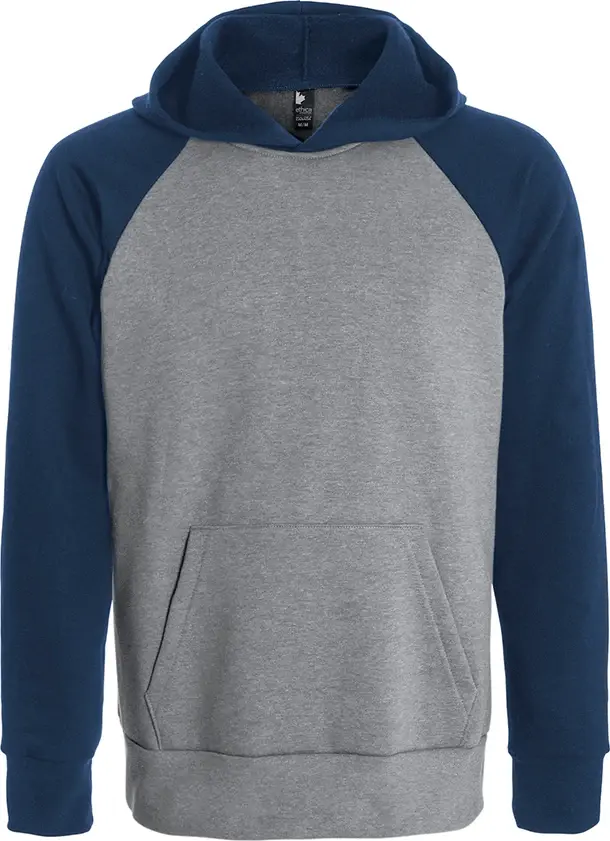Ethica Raglan hooded sweatshirt in Heather Grey / Navy